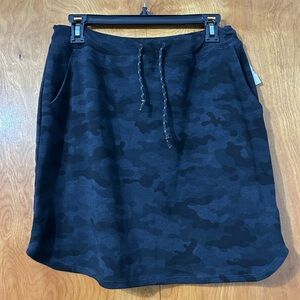 NWT Sundry for Evereve Black Camo Drawstring A-Line Skirt